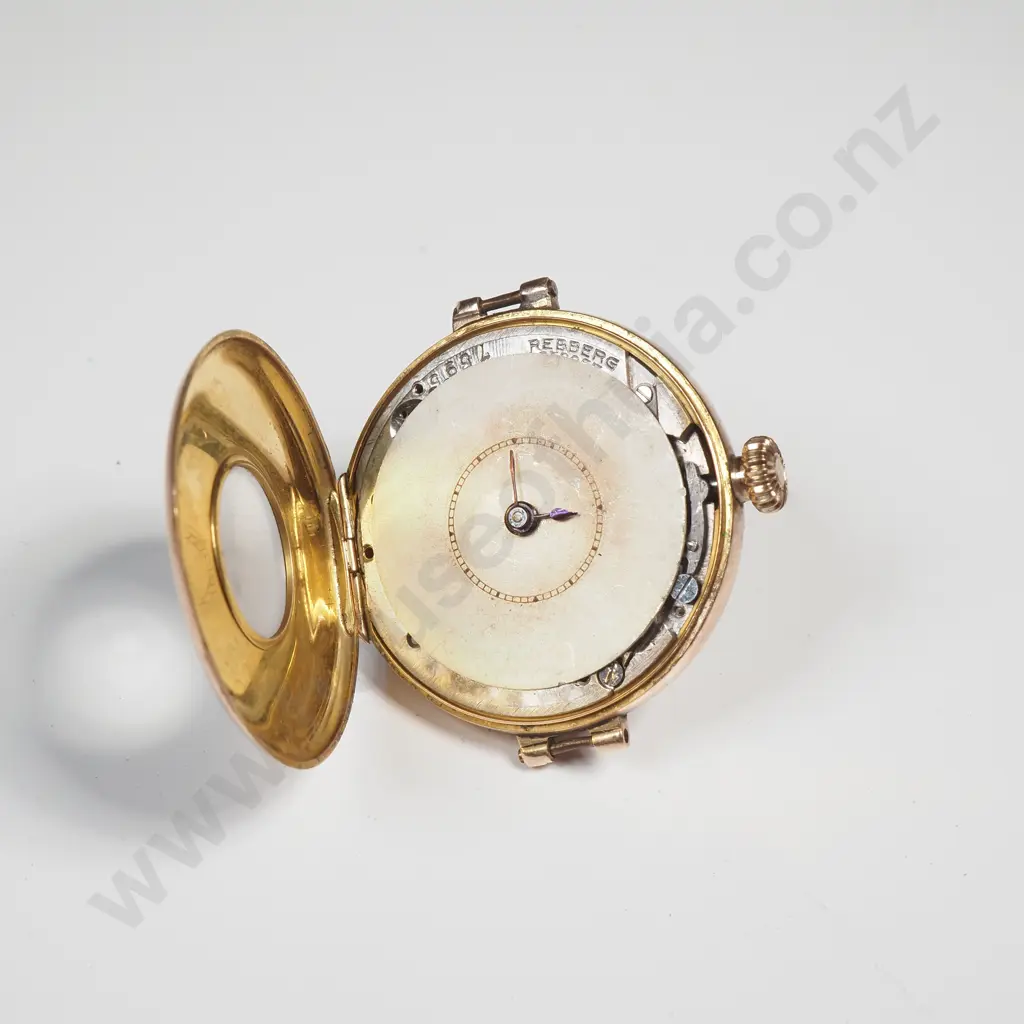 Scarce 9ct Gold Rolex Ladies Half Hunter Wristwatch Image 1++