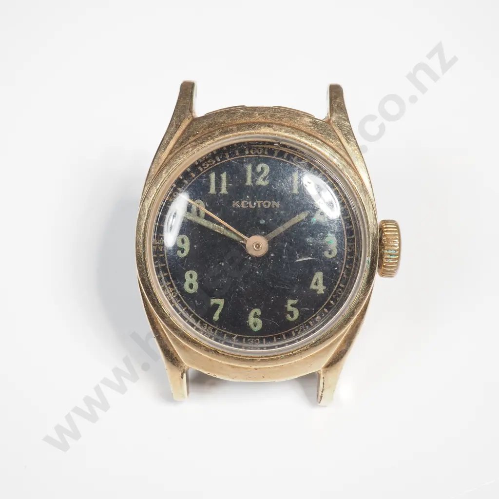 Vintage Black Dial Kelton Wristwatch Image 1++
