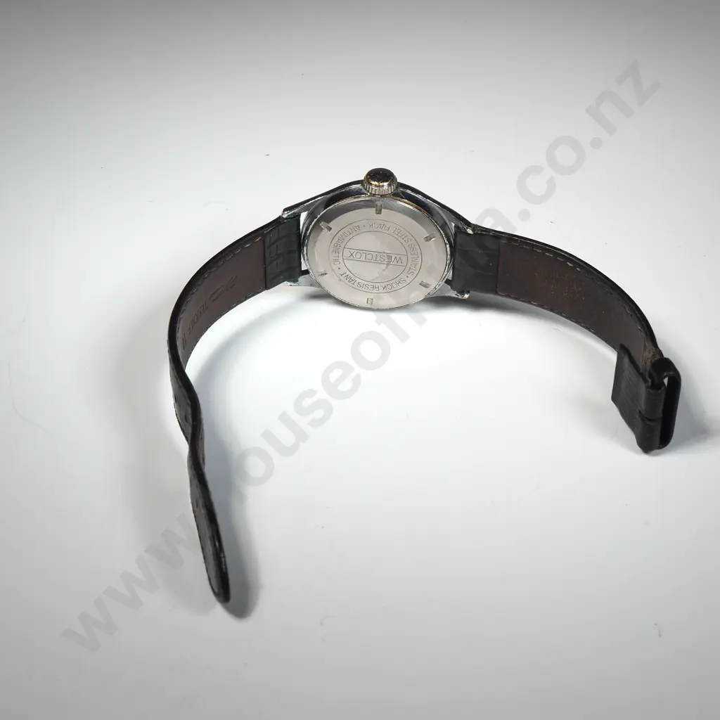 Westclox Men's Wrist Ben Mechanical Wristwatch w Leather Strap Image 1++