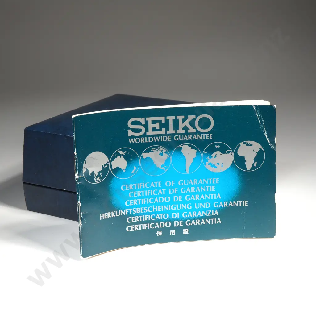 Vintage Seiko Automatic Chronograph Wristwatch w Box & Papers Image 1++