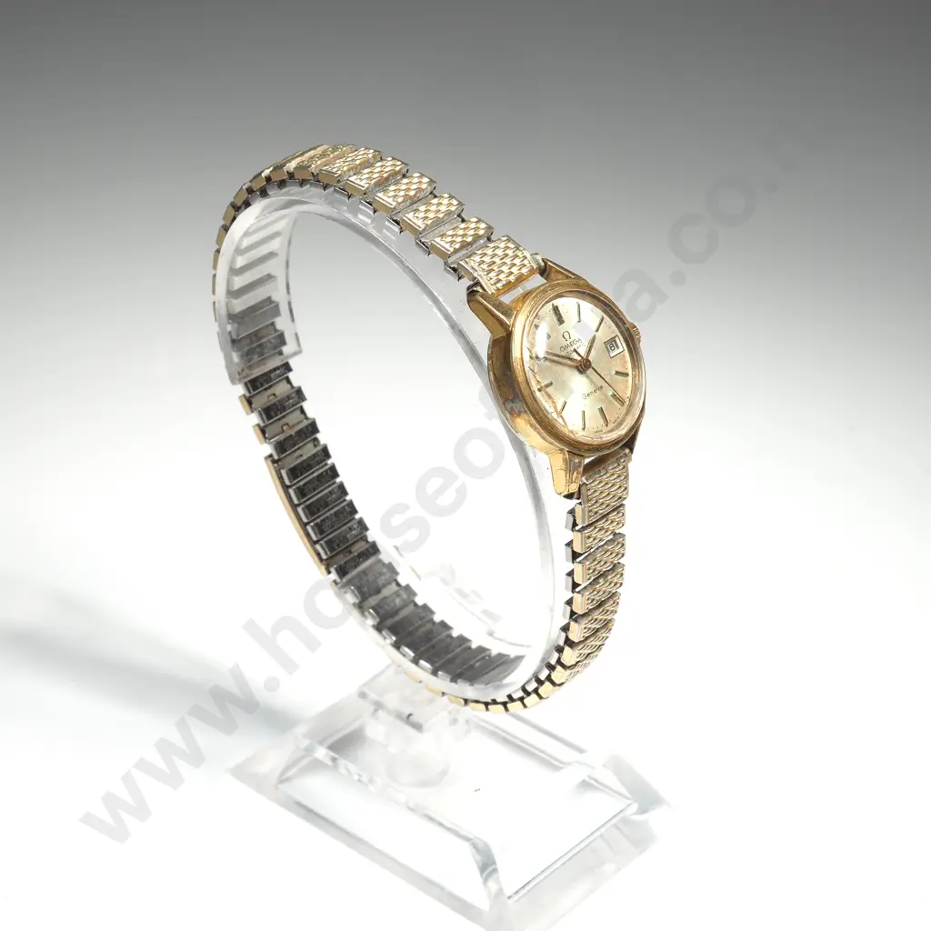 Vintage Ladies Omega Wristwatch on Flex Strap Image 1++