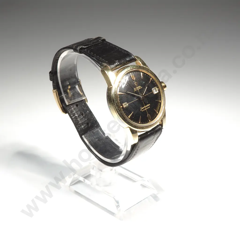 Omega Seamaster Calendar Gold Capped Ref 2849, Cal 503, with RARE Black Guilloche Textured Dial Image 1++