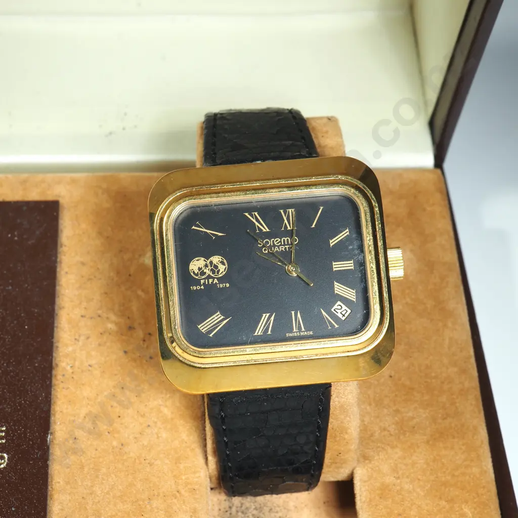 1979 Soremo Fifa World Cup Quartz Wristwatch in Box w Papers Image 1++