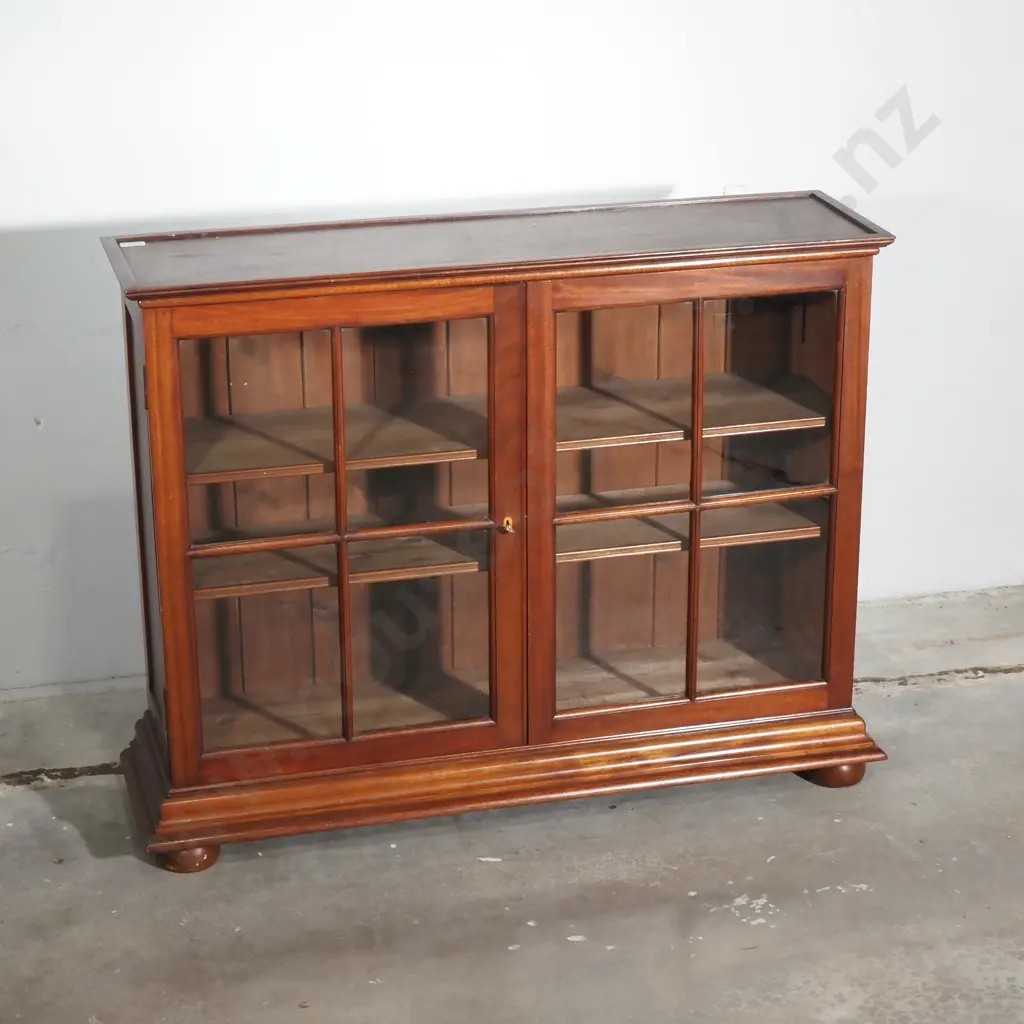 Glazed Mahogany Two Door  Cabinet on Bun Feet Image 1++