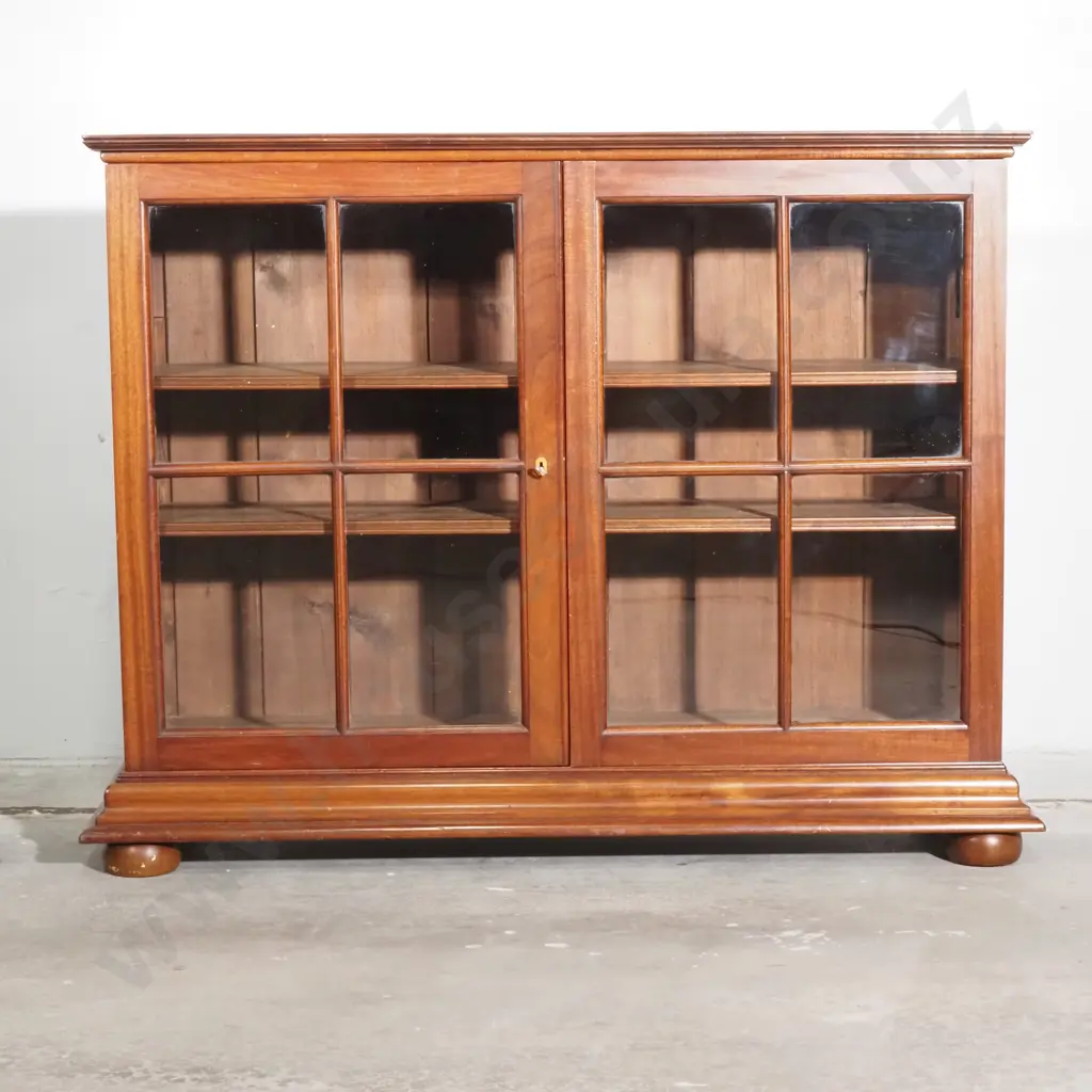Glazed Mahogany Two Door  Cabinet on Bun Feet Image 1++