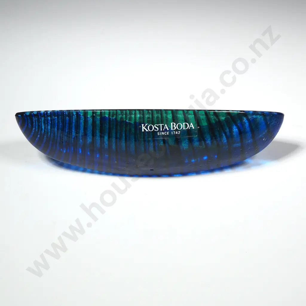 Kosta Boda Blue Art Glass Boat Sculpture Designed by Bertil Vallien, Possibly Part of his Miniature Boat Sculptures Image 1++