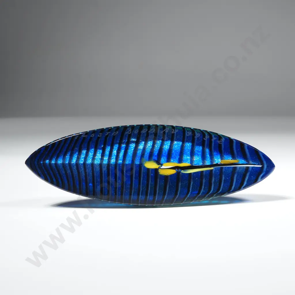 Kosta Boda Blue Art Glass Boat Sculpture Designed by Bertil Vallien, Possibly Part of his Miniature Boat Sculptures Image 1++