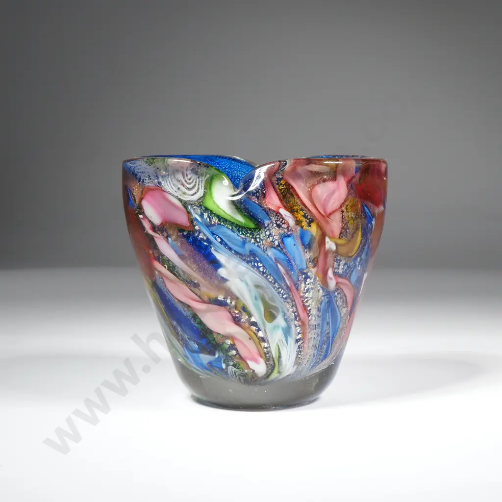 Vintage Murano Glass Tutti- Frutti Glass Vase Image 1++