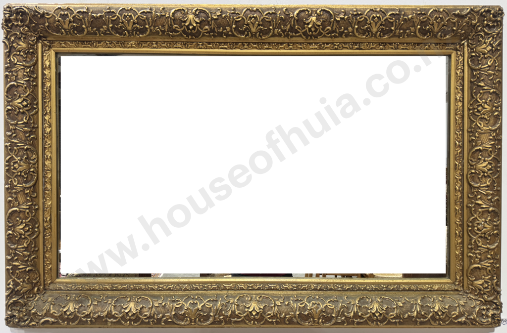 Gilt Baroque Style Framed Mirror w Molded Decoration Image 1++
