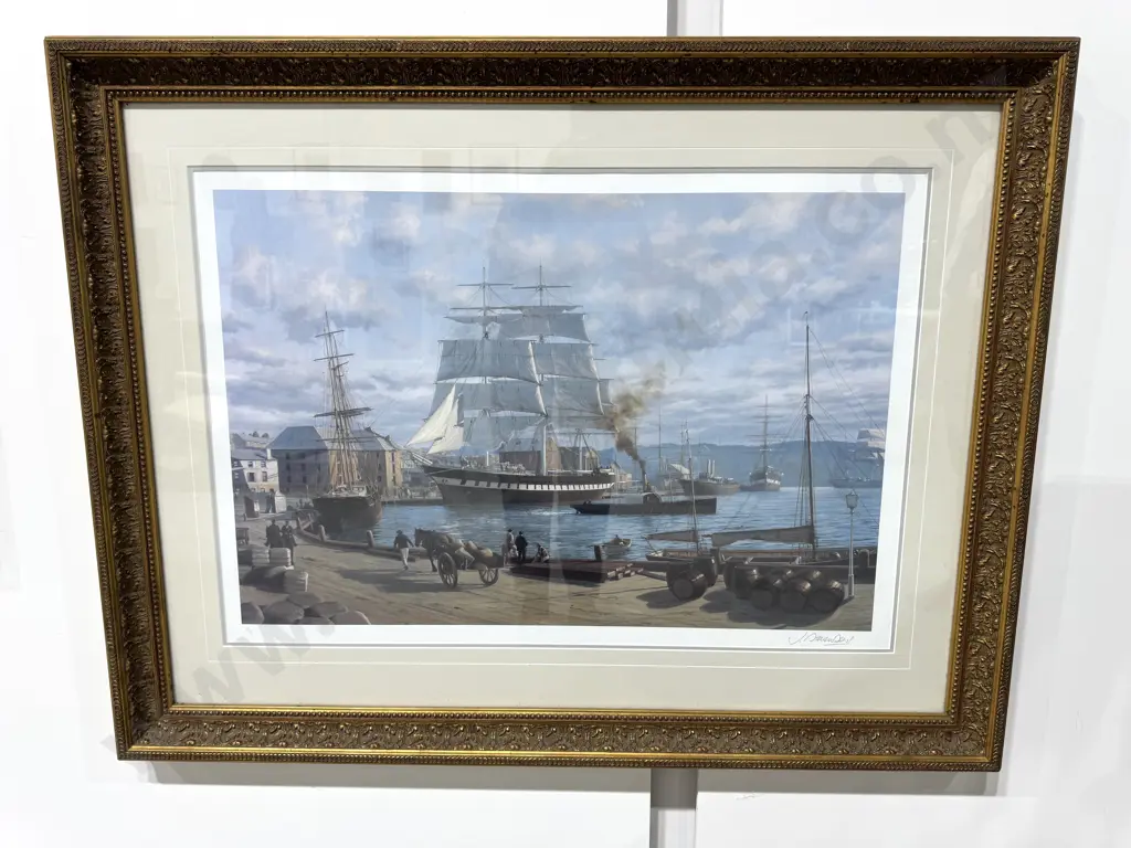 Stephen Dews- 'Sabraon Alongside at Pitt Street , Circular Quay Sydney in 1871', Signed  Limited Edition Print 37/95 Image 1++