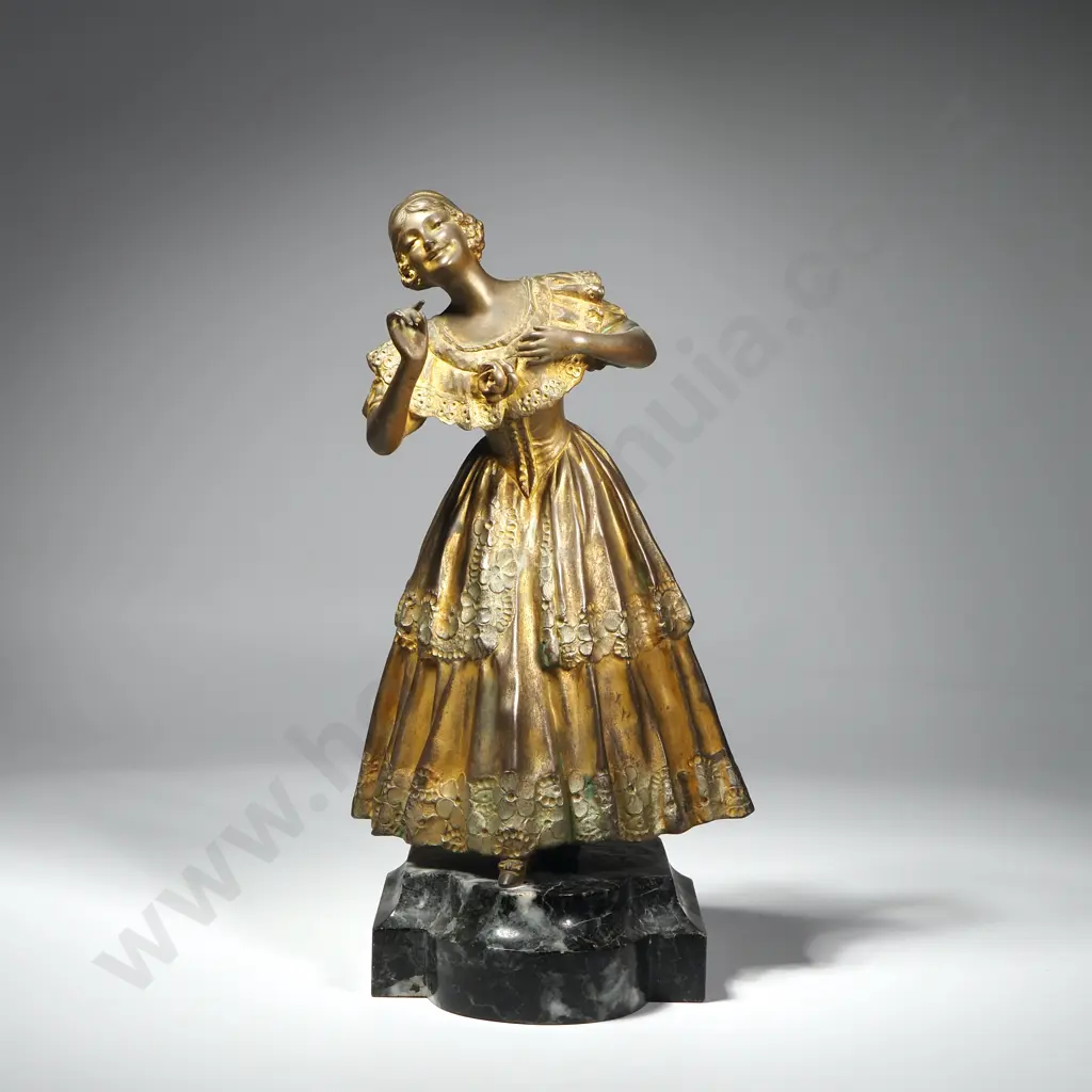 Paul Philippe Art Deco Bronze Figurine on Marble Base Image 1++