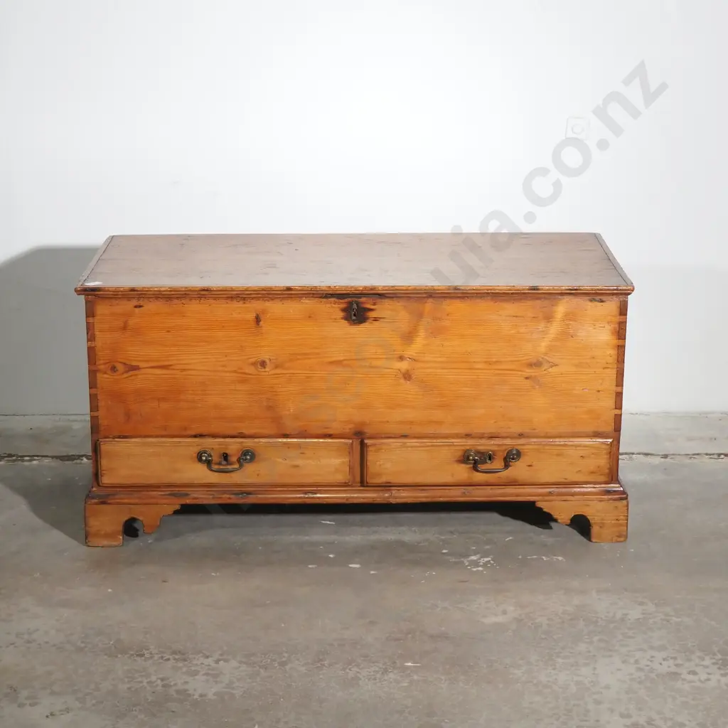 Antique Baltic Pine Mule Chest w Two Drawers Below Image 1++