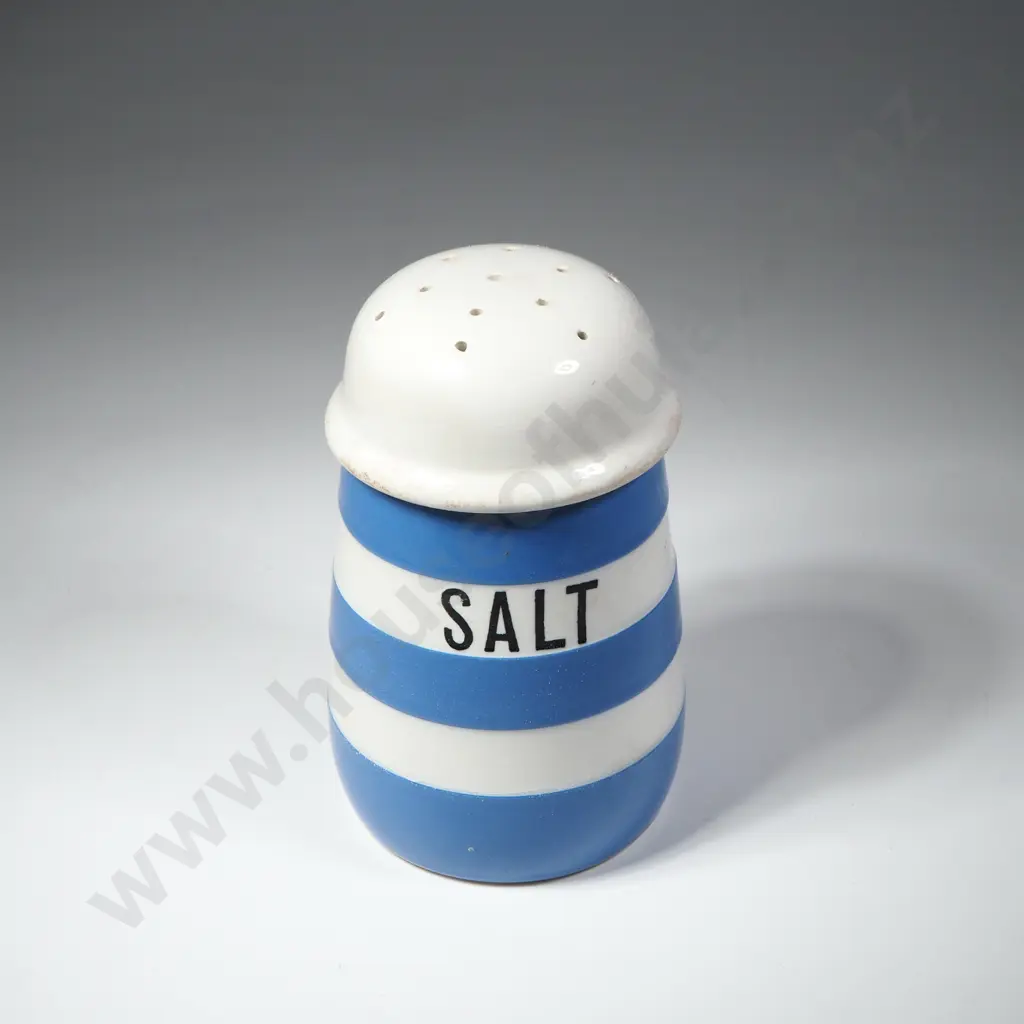 A Vintage T.G. Green  Cornishware Salt Shaker with the Green Shield Mark Image 1++