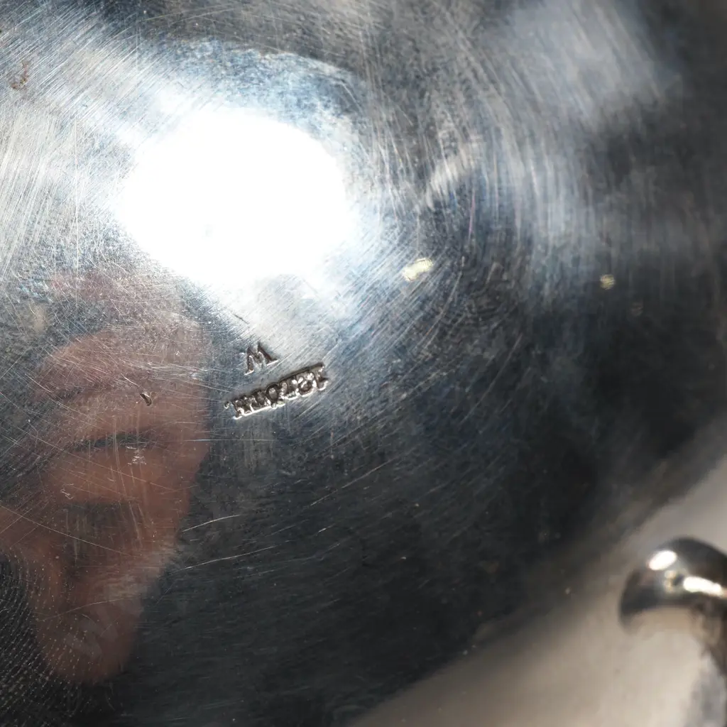 Antique Oval Shaped Silver Sugar Box w Ornate Leaf Decoration On Rocaille Feet, Marked 12 Loth for  75% Silver Image 1++