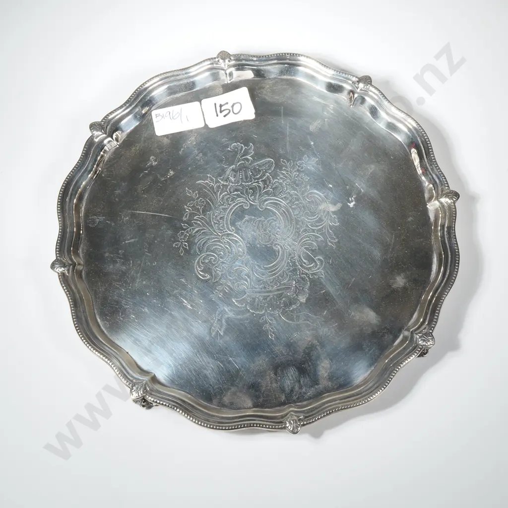 Sterling Silver Four Footed Salver Image 1++