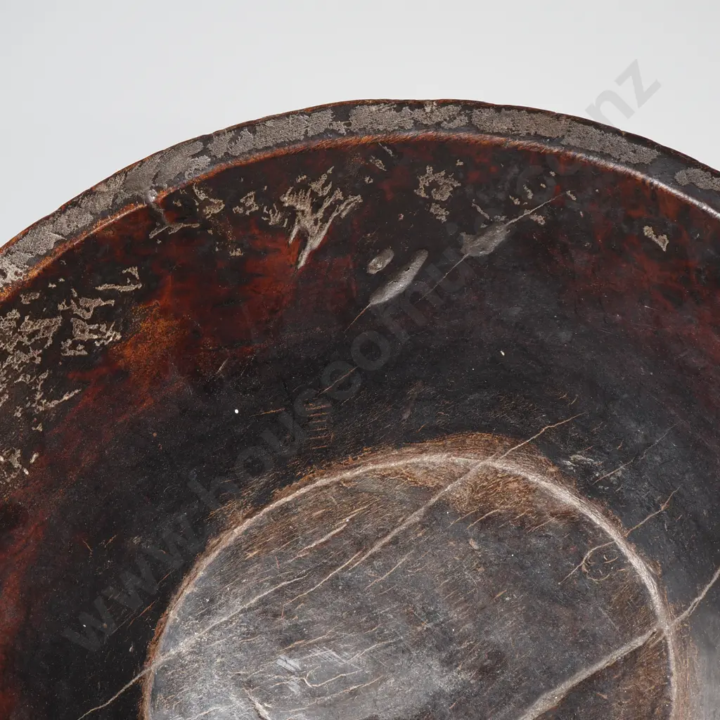 Large Rustic  Wooden Bowl w Adzed Exterior Image 1++