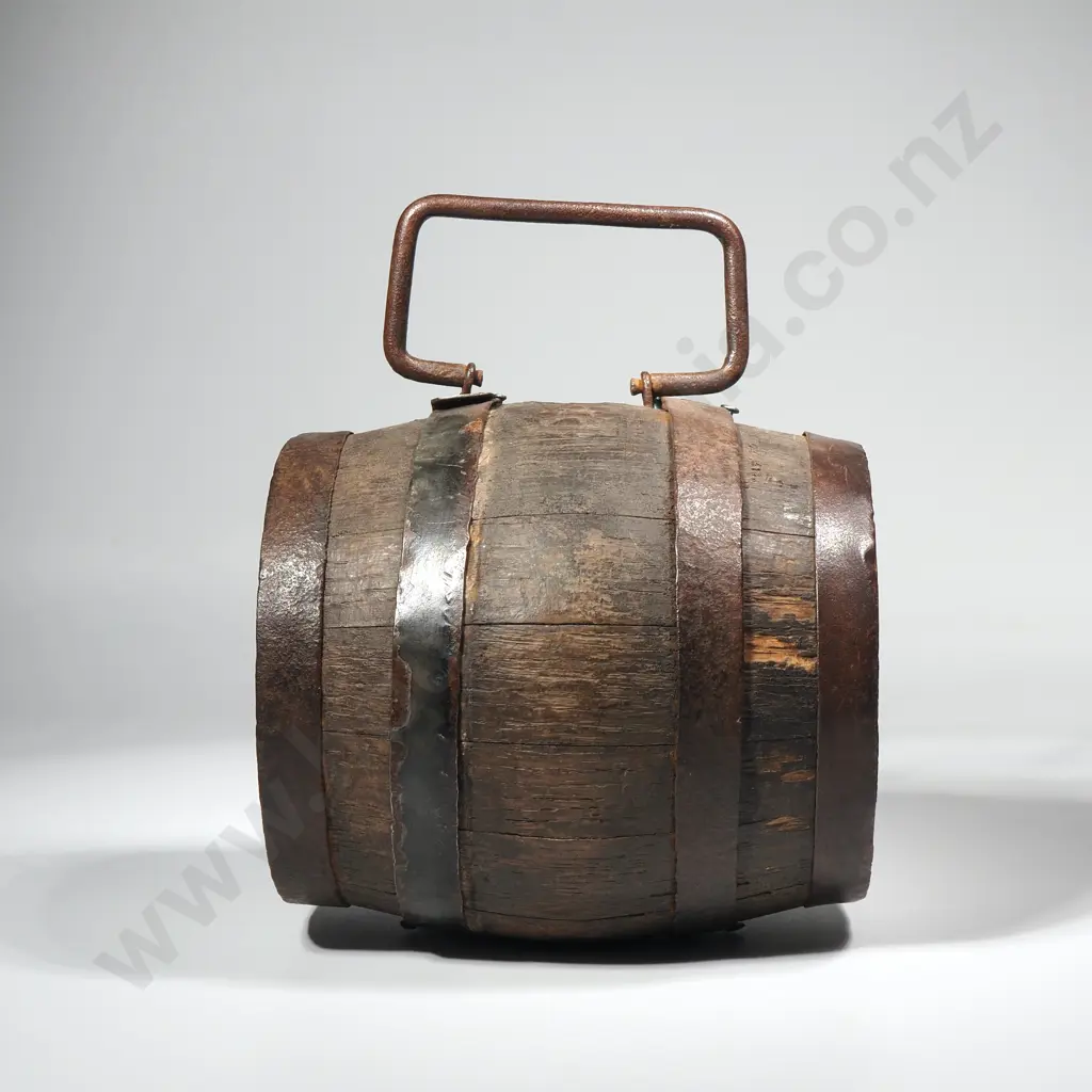 Antique Hand Held Barrel - Possibly a French Workers Wine Barrel Image 1++