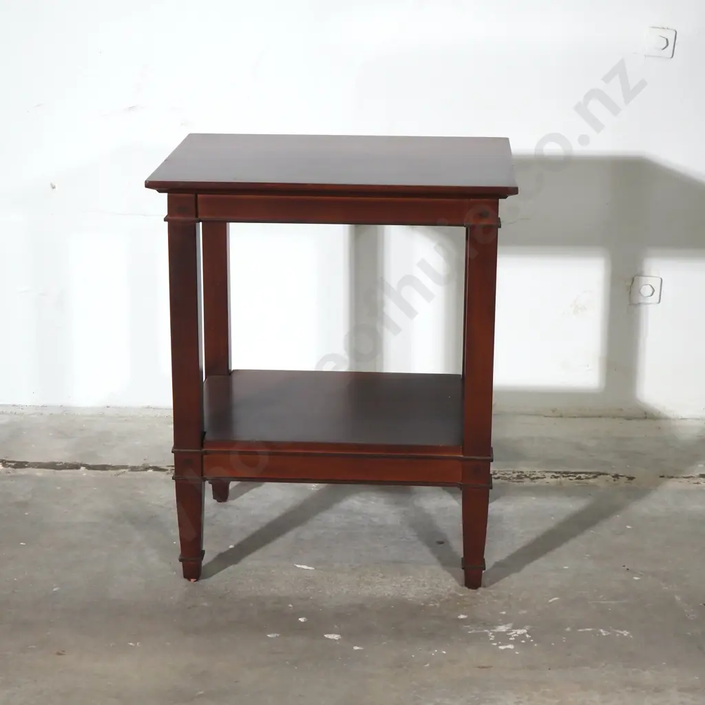 Rose and Heather Two Tier Side Table On Square Tapered Legs Image 1++