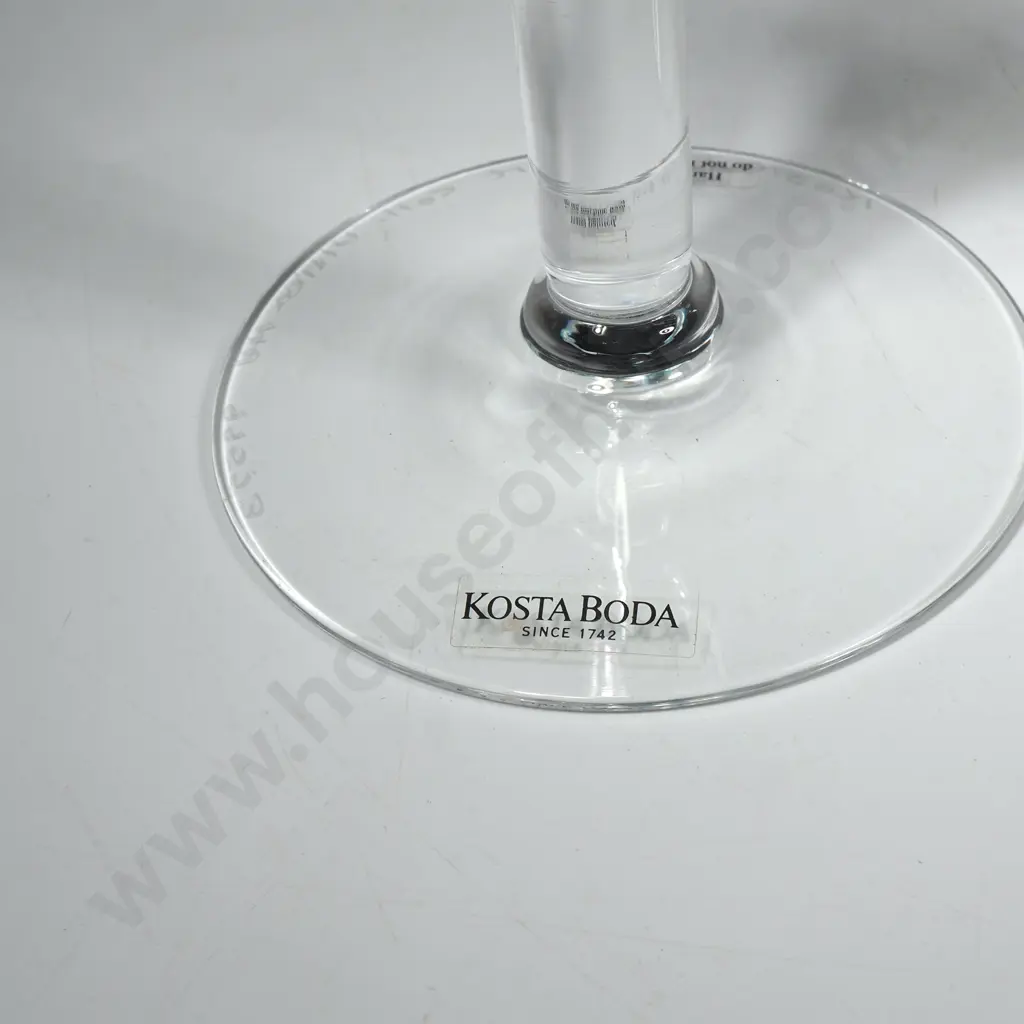 Three Kosta Boda "Hearts" Drinking Glasses Designed by Ulrica Hydman - Vallien w Red Heart Motifs Image 1++