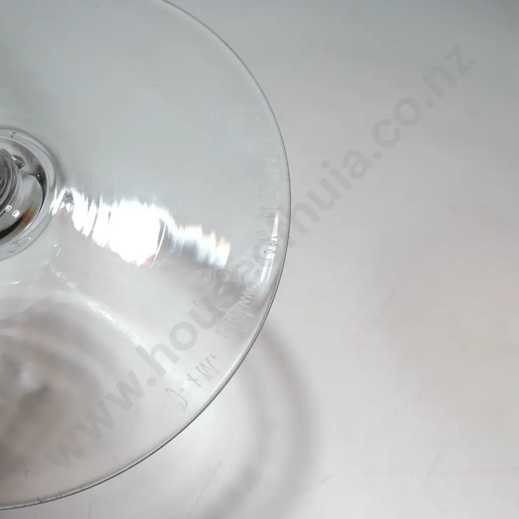 Pair of Art Deco Style Hand-Blown Orange Martini Glass w a Contrasting Black Trim & Clear Glass Stem Image 1++