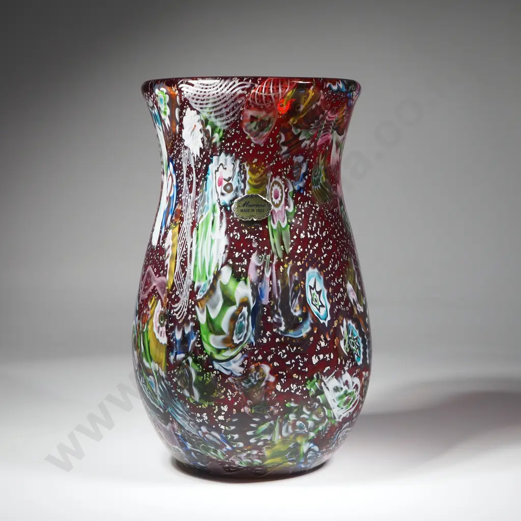 Vintage Murano  Millefiori Glass Vase Image 1++