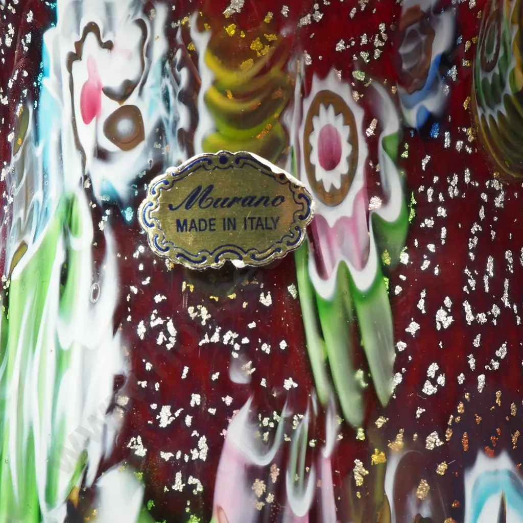 Vintage Murano  Millefiori Glass Vase Image 1++