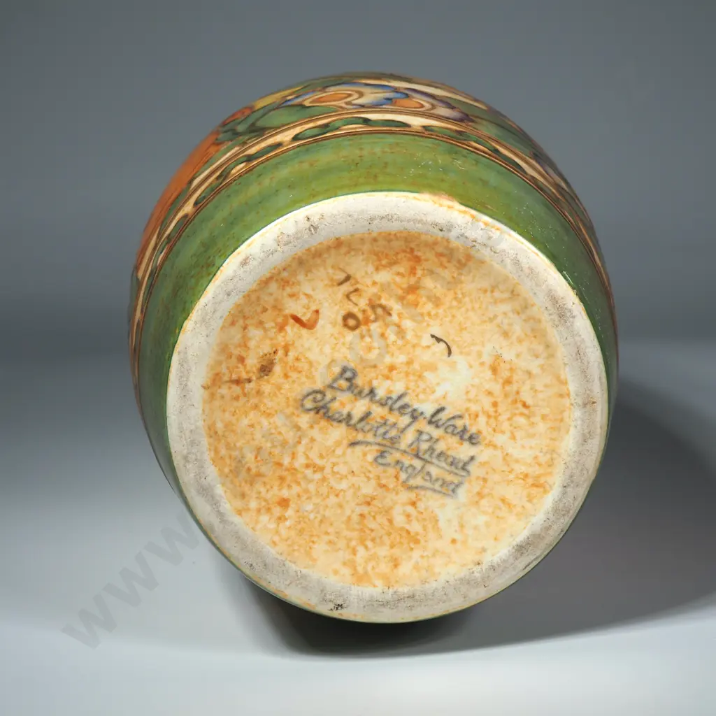 Charlotte Rhead Bursley Ware Tube lined Vase a/f Image 1++