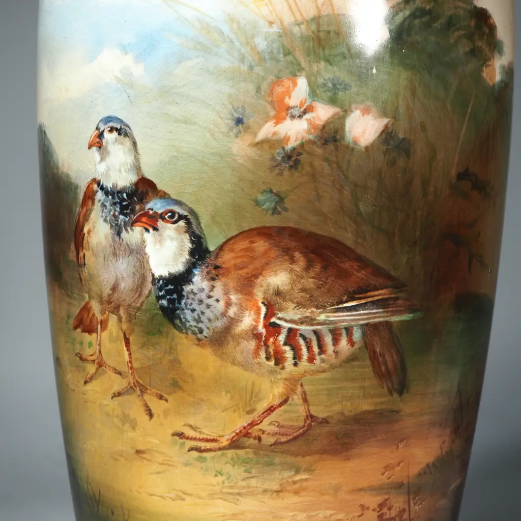Royal Winton Grimwades Vase w Hand Painted w Game Birds & Signed J Sergeant Image 1++