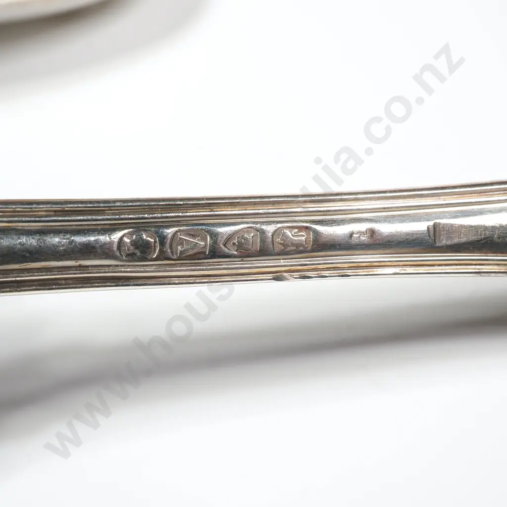 Pair of Sterling Silver Kings Pattern Serving Spoons Image 1++