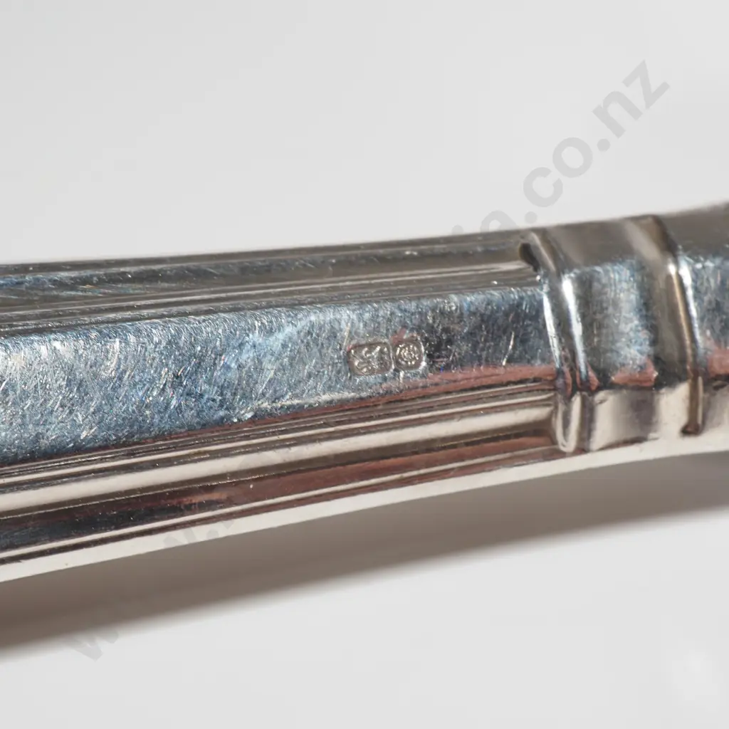 Six Large Sterling Silver Kings Pattern Dinner Knives Image 1++