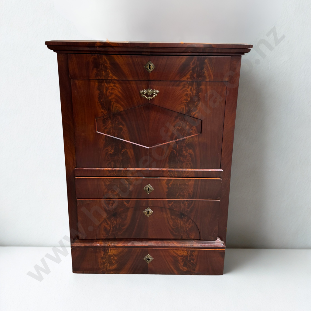 Biedermeier Period (Early Nineteenth Century) Secretaire a Abattant w Architectural Theatre Interior Image 1++