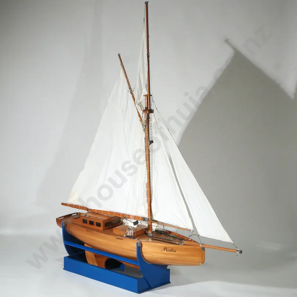 Merlin Wooden Class A Model Pond Yacht 'Merlin' Hand Built in Kauri by  P Cousins. Free Sailing or Remote Control Image 1++
