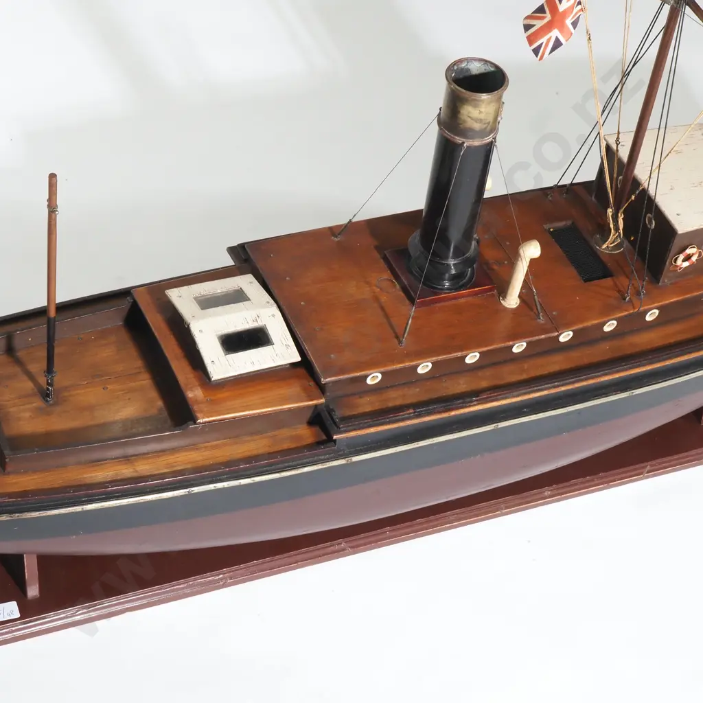 Large Antique Hand Built Model of a Harbour Master Vessel/Tug Image 1++
