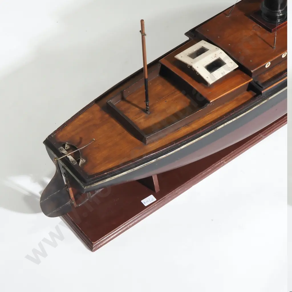 Large Antique Hand Built Model of a Harbour Master Vessel/Tug Image 1++
