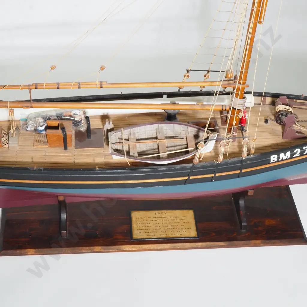 Antique Model Brixham Trawler BM27 - 'IBEX', Built 1896 by J.W. & A. Upham Image 1++