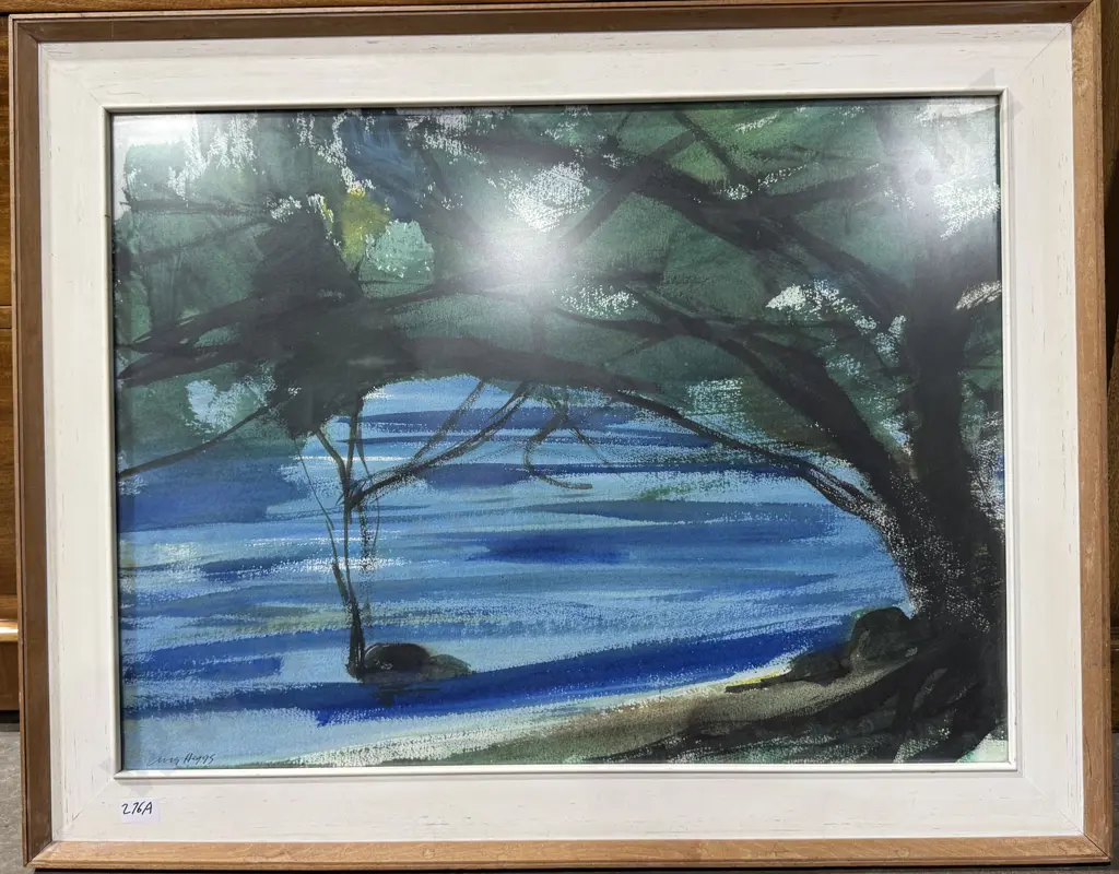 Ava Higgs - Pohutakawa Over the Bay, Bay of Islands, Watercolour & Ink Image 1++