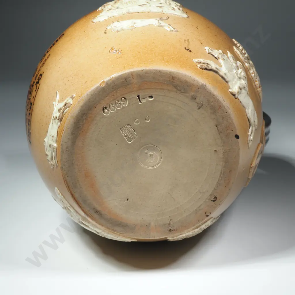 Antique 'Dewar's Perth Whisky' Stoneware Jug - Doulton Lambeth Image 1++