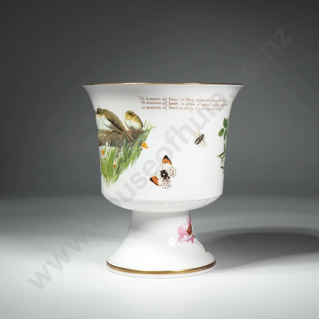 Webb & Bower Ltd By Caverswell China Urn Decorated w Birds & Flowers  Titled "Summer"  Image 1++