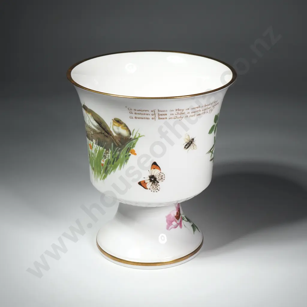 Webb & Bower Ltd By Caverswell China Urn Decorated w Birds & Flowers  Titled "Summer"  Image 1++
