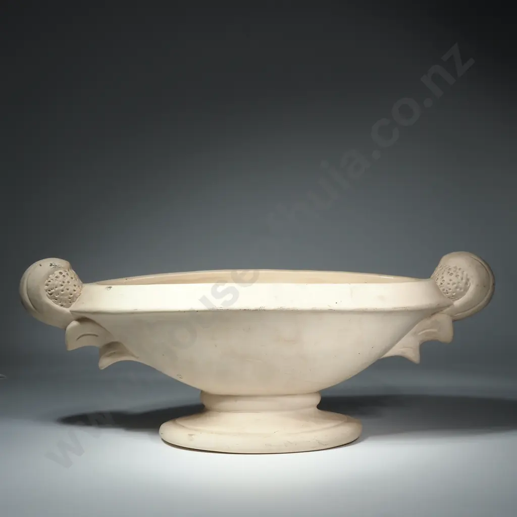 Art Deco Constance Spry Unglazed Buff Ceramic Footed Bowl by the Fulham Pottery Company (a/f) Image 1++