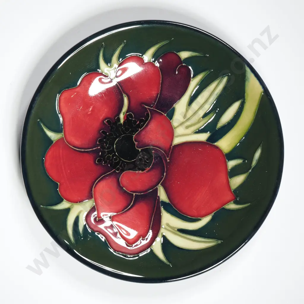 Small Moorcroft Pottery Pin Dish Decorated w Anemones by Emma Bosson Image 1++