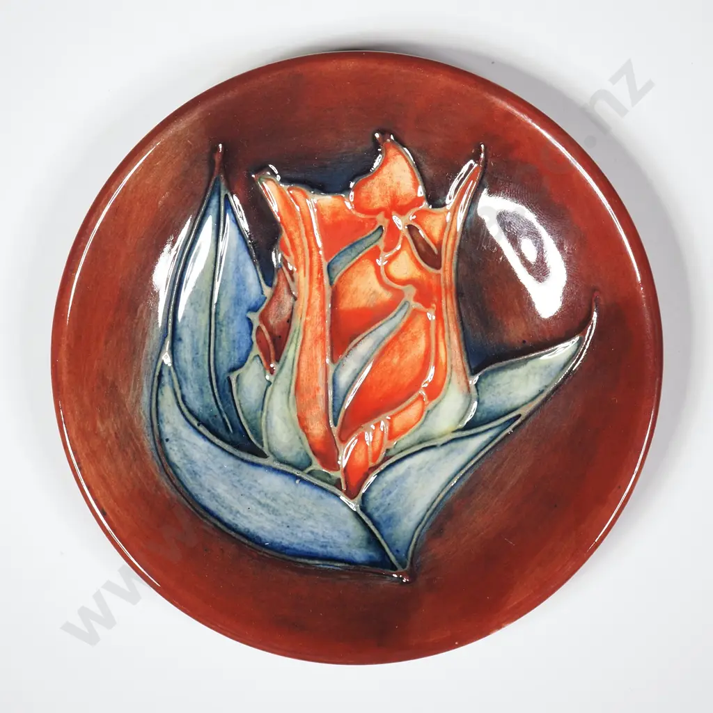 Small Moorcroft Pottery Pin Dish Decorated wTulips by Sally Tuffins Image 1++