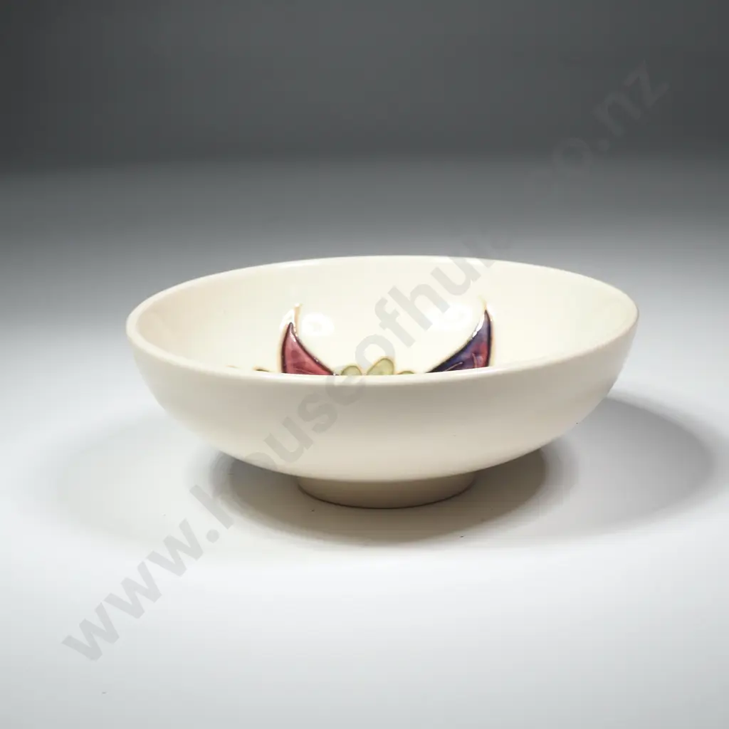 Small Moorcroft Pottery Bowl in the Colombine Pattern Image 1++