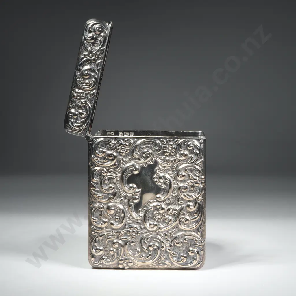 Antique Sterling Silver Card Case Image 1++