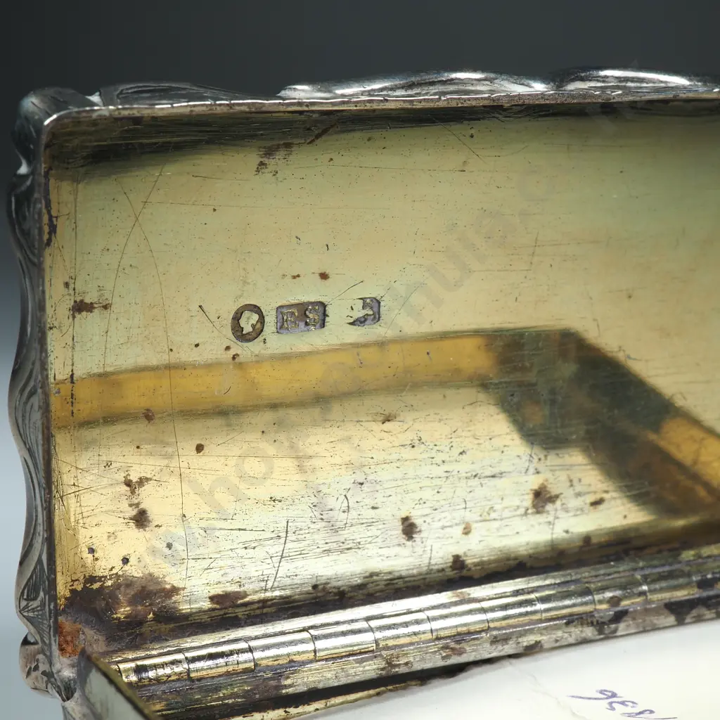 1844 Sterling Silver Snuff Box Image 1++