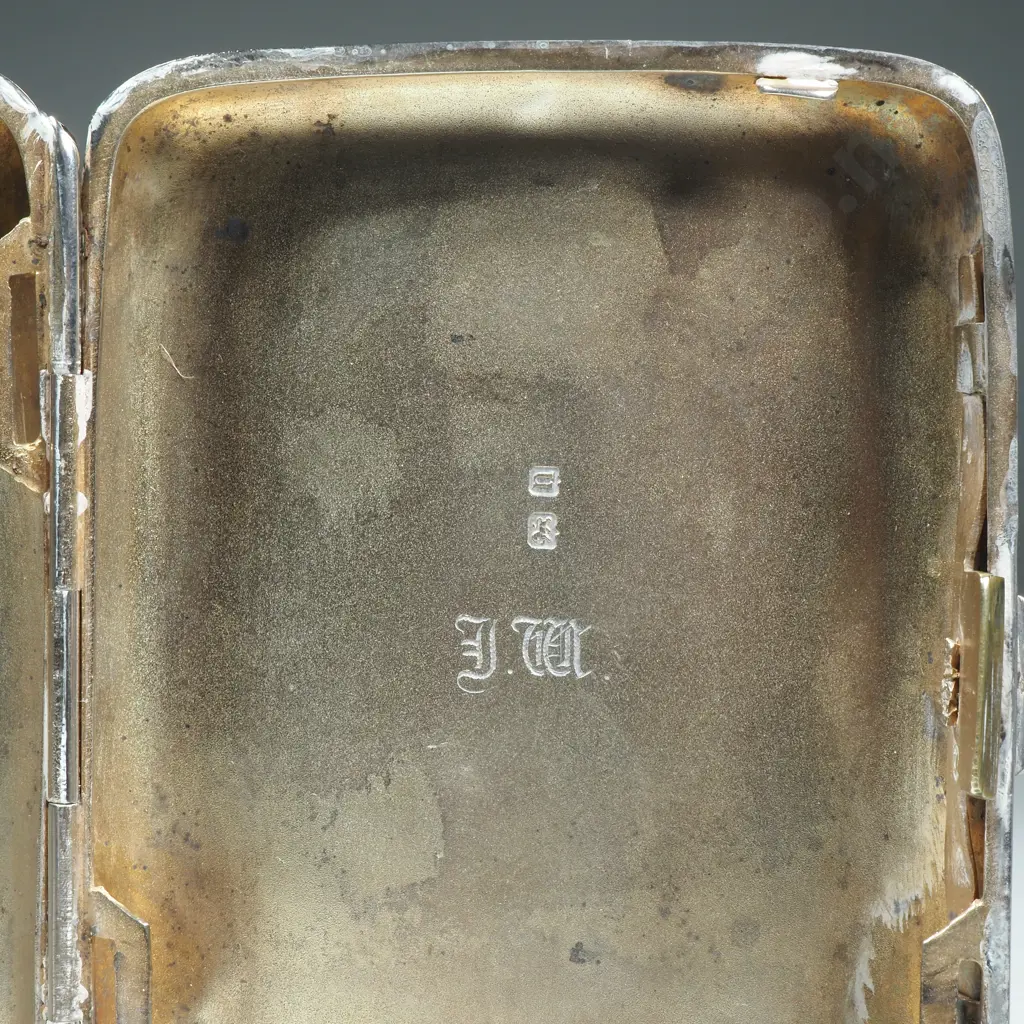Ornate Sterling Silver Cigarette Case w English Hallmarks Image 1++