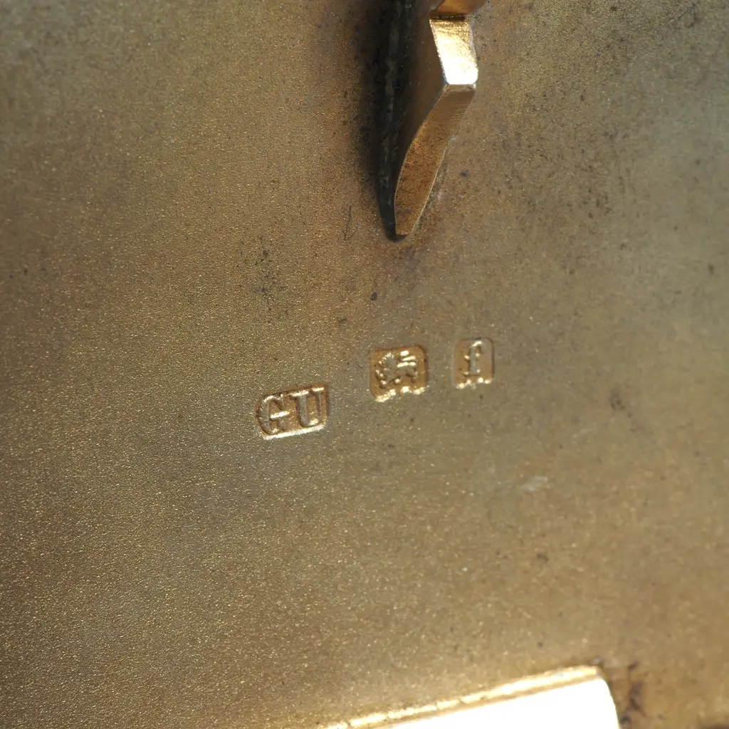 Sterling Silver Tabacco Box w ECW Engraving on Top - Dent on Side Image 1++