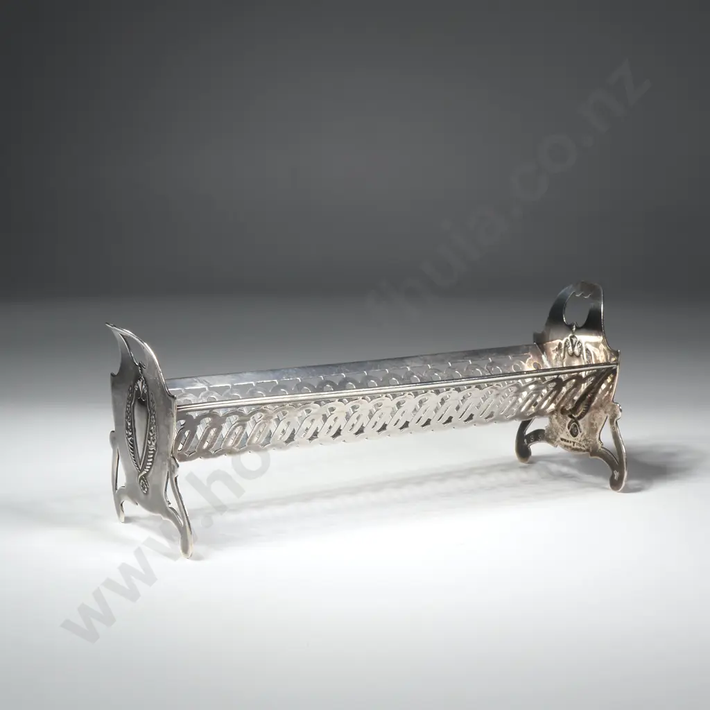Sterling Silver Sugar Cube Holder w Pierced Sides Image 1++