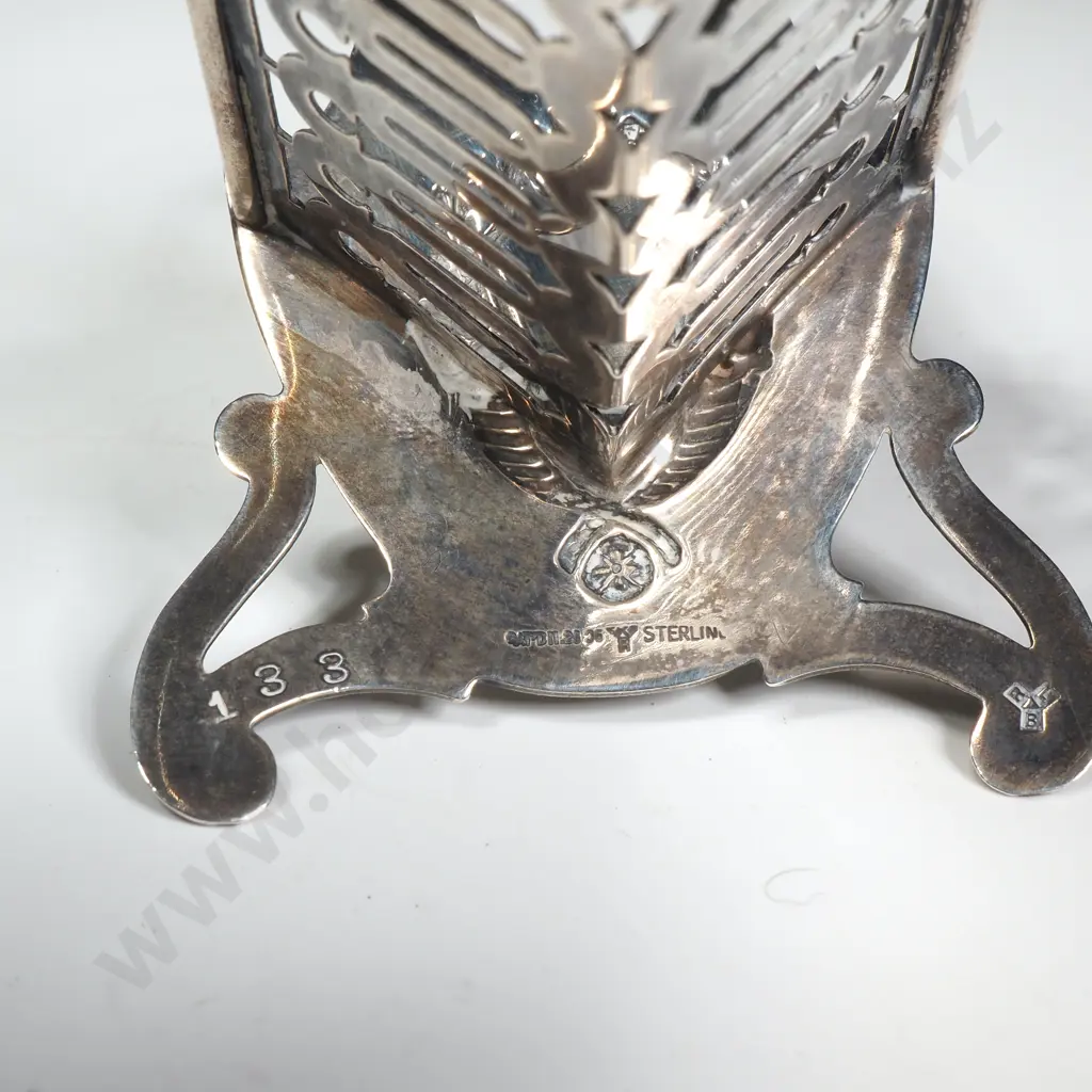 Sterling Silver Sugar Cube Holder w Pierced Sides Image 1++