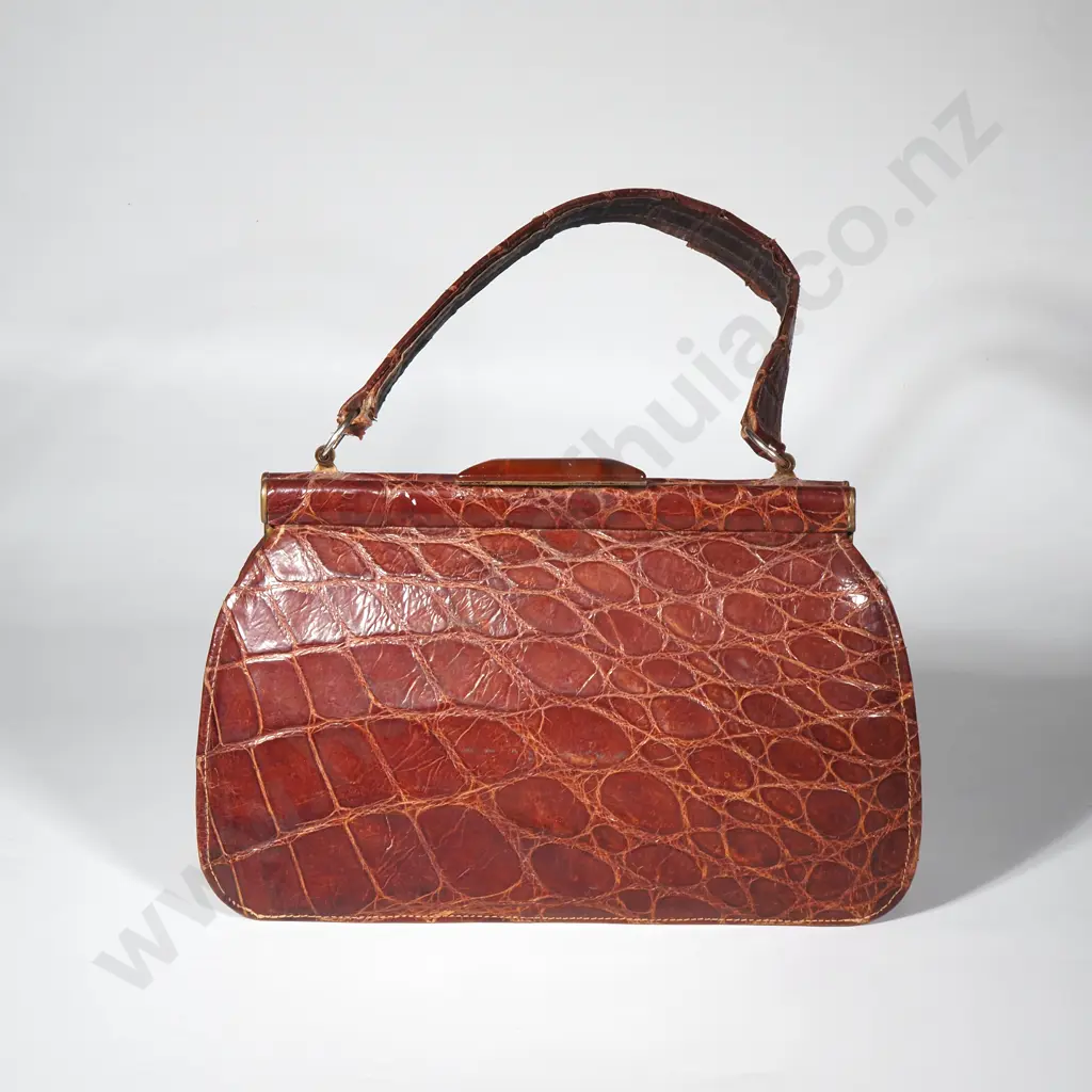 Vintage Crocodile Skin Handbag Image 1++